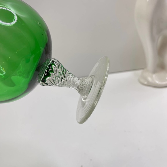 Vintage MCM Italian 8" ART GLASS JAR Emerald APOTHECARY - Picture 4 of 5
